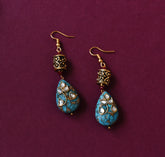 Turquoise Stone Blue Sea Sediment Jasper Pendant Set - The Pashm